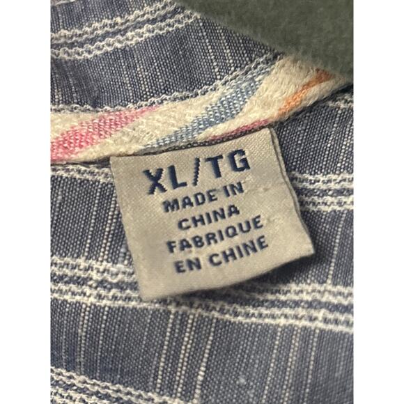 Tommy Bahama Mens Button Up Striped Shirt XL Alternative Cuff Career Casual - Picture 6 of 12